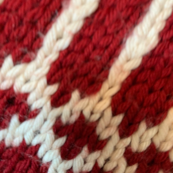 Burgundy Merino Wool  Thick Turtleneck  Geometric Sweater - Size M - Picture 5 of 11
